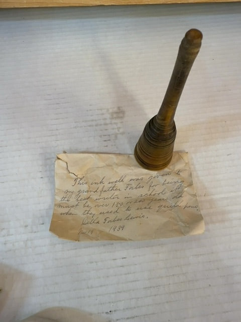 Antique wooden ink well