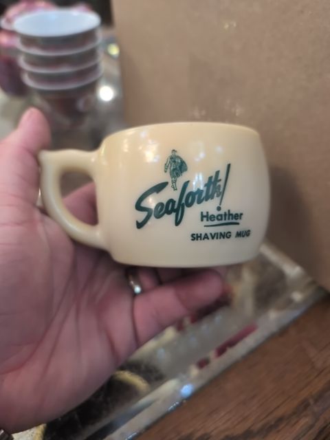 Shaving mug with soap unused