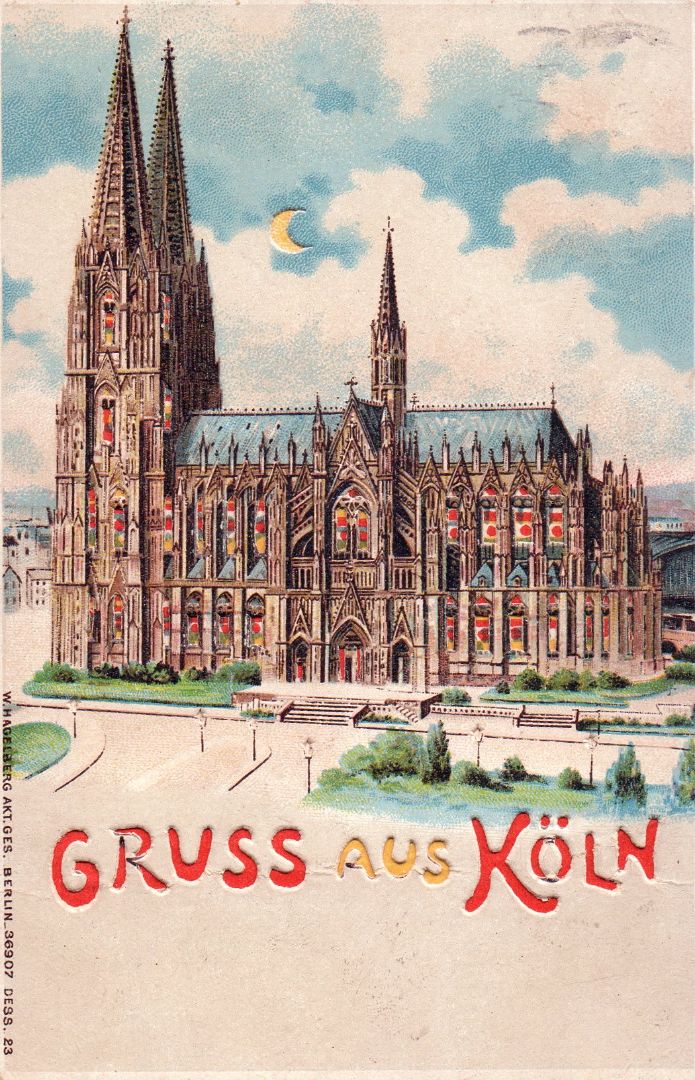 Guss Aus Köln Germany HTL Hold to the Light postcard