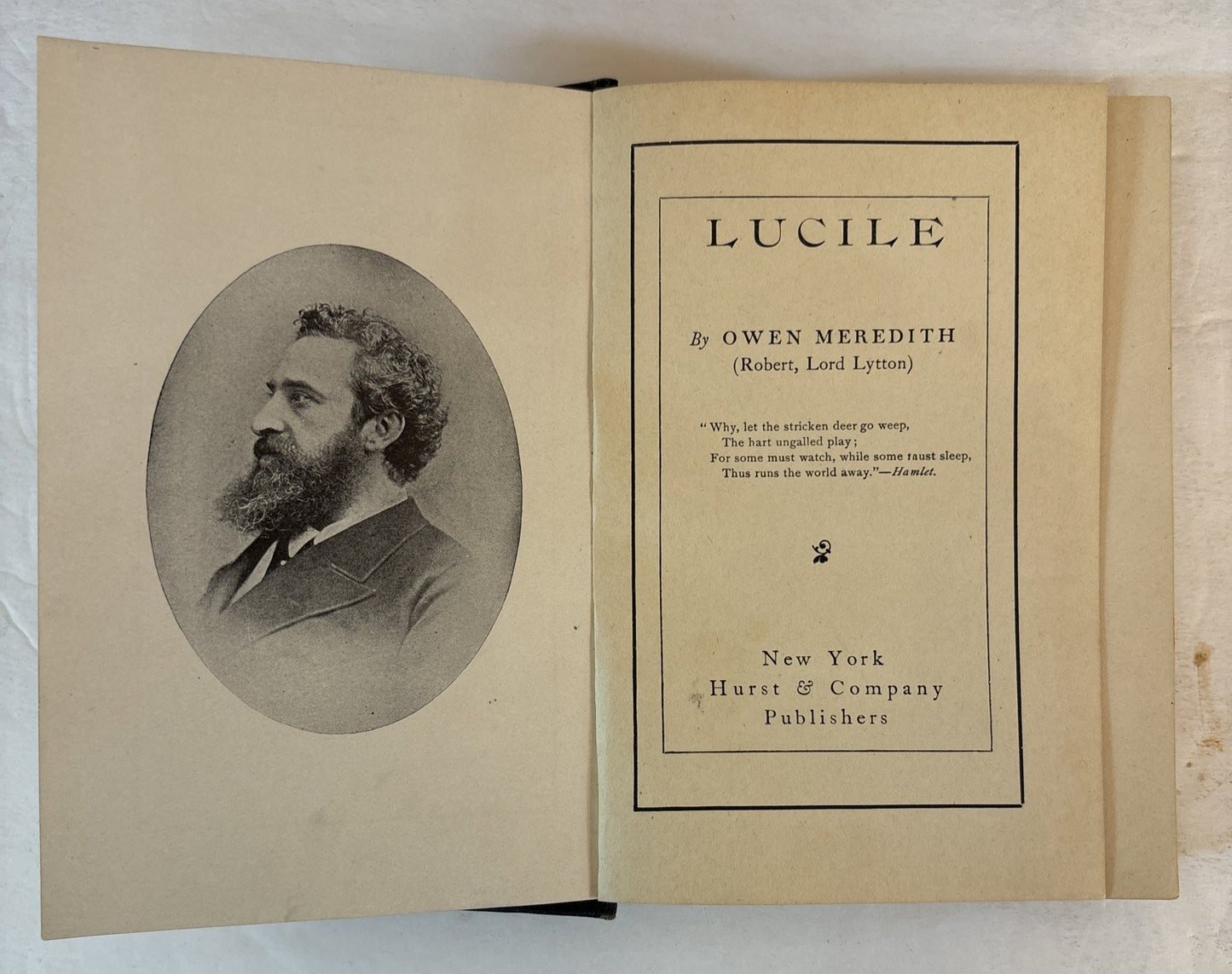LUCILE By Owen Meredith book Hurst & Company New York