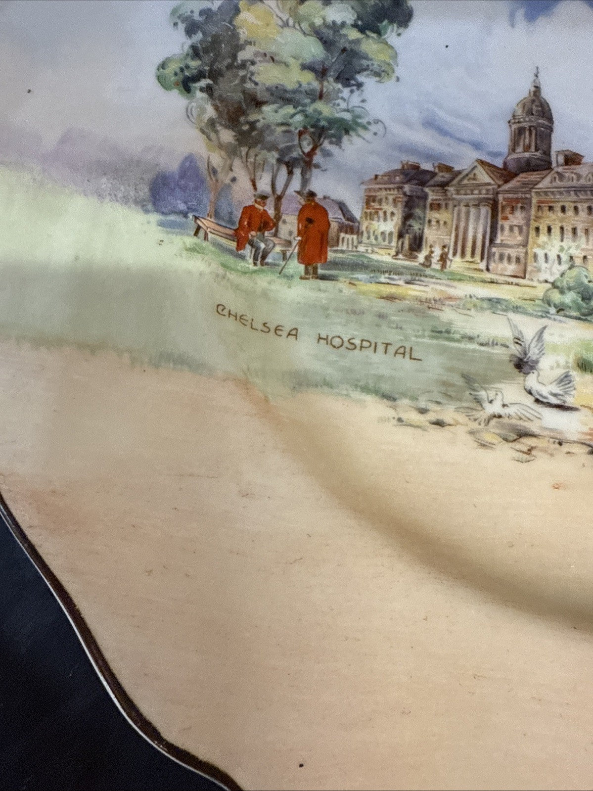Set of 3 Haddon Hall plate historic England Royal Doulton Chelsea Hospital +