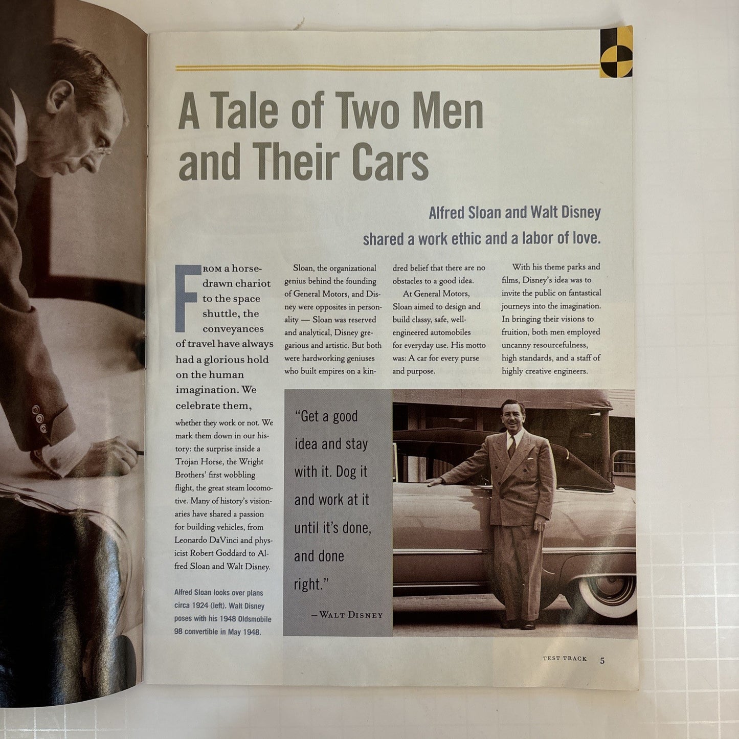 RARE Disney Magazine Inside Test Track Presented by General Motors Vintage Book